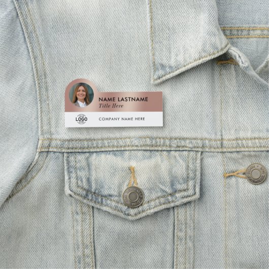 ロゴ写真お洒落バラフェイク金ゴールド白人社員 名札 (インサイチュ)