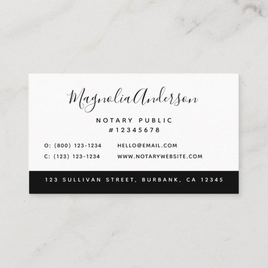 ロゴ写真の公証人 名刺 (裏面)