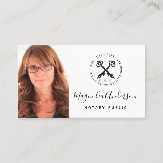 ロゴ写真の公証人 名刺 (正面)