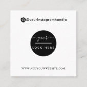 ロゴ写真のQRコードをソーシャルメディモダンアに追加する スクエア名刺 (正面)