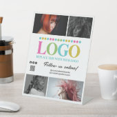 ロゴ写真を白くするQRコードソーシャルメディアのプロモーション 台座サイン (インサイチュ)