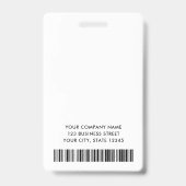 ロゴ写真を追加 青 白 従業員名 タイトル ID バッジ (裏面)