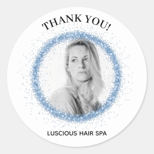 *~*ロゴ写真アップロードありがとうラベル封筒シール ラウンドシール (正面)