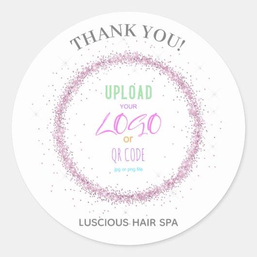 *~*ロゴ写真アップロードありがとうラベル封筒シール ラウンドシール (正面)