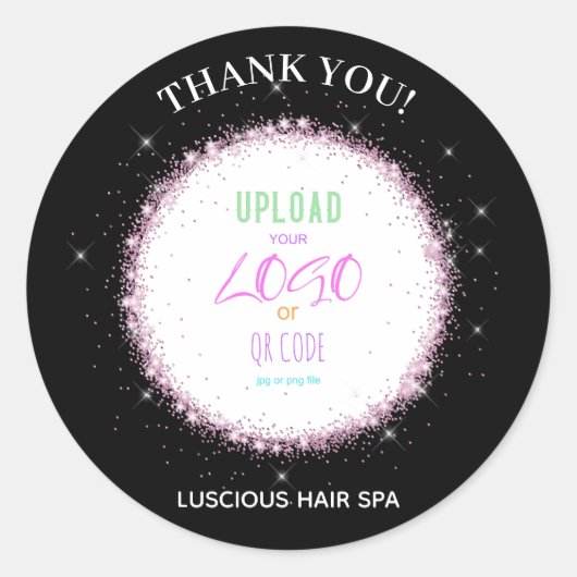 *~*ロゴ写真アップロードありがとうラベル封筒シール ラウンドシール (正面)