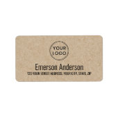 ロゴ写真グラフィックの追加Kraftルック差出人住所 ラベル (正面)