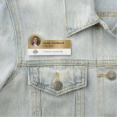 ロゴ写真タイトルお洒落フェイク金ゴールド社員 名札 (インサイチュ)