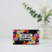 ロゴ写真テンプレートエレガントワイルドフラワークラフト紙 名刺 (スタンド正面)