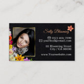 ロゴ写真テンプレートエレガントワイルドフラワークラフト紙 名刺 (裏面)