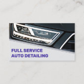 ロゴ写真テンプレートクールブラックブルーカーサービス 名刺 (正面)