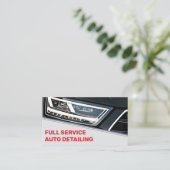 ロゴ写真テンプレートクールブラックレッドカーサービス 名刺 (スタンド正面)