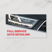 ロゴ写真テンプレートクールブラックレッドカーサービス 名刺 (正面)