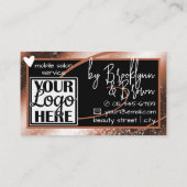 ロゴ写真テンプレートスタイリッシュブラウンフレームハートラック 名刺 (裏面)