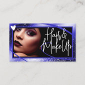 ロゴ写真テンプレートスタイリッシュブルーフレームハートルクセ 名刺 (正面)