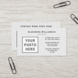 ロゴ写真テンプレートフロントバックライトグレー 名刺