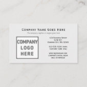 ロゴ写真テンプレートフロントバックライトグレー 名刺 (裏面)