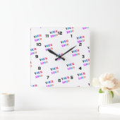 ロゴ写真ビジネスプロモーションパーソナライズされた スクエア壁時計 (ホーム)