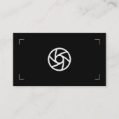 ロゴ写真ブラケットの白黒 モダン 名刺 (正面)