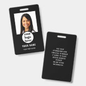 ロゴ写真付き従業員ブラックバッジ バッジ (正面＆裏面)