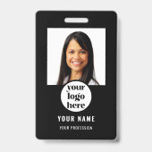 ロゴ写真付き従業員ブラックバッジ バッジ (正面)