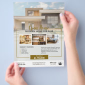 ロゴ写真実在エステートオープンハウステンプレート チラシ (手)