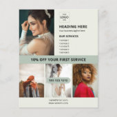 ロゴ写真 ビジネス マーケティング 緑 チラシ (正面)