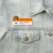 ロゴ写真IDオレンジモダン色のビジネス会社のタイトル 名札 (インサイチュ)