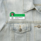 ロゴ写真ID モダンお洒落 Green Business Company 名札 (インサイチュ)