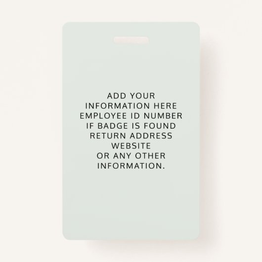 ロゴ写真ID Sage Green バッジ (裏面)