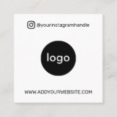 ロゴ写真QRコードのソーシャルメディモダンアの追加 スクエア名刺 (正面)