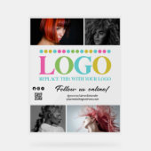 ロゴ写真QRコードソーシャルメディアのプロモーション アクリルサイン (正面)