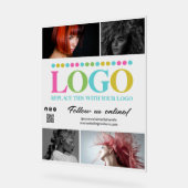 ロゴ写真QRコードソーシャルメディアのプロモーション アクリルサイン (傾斜)