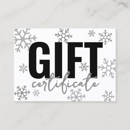 ロゴ冬の休日ビジネスのギフト証明書 名刺 (正面)