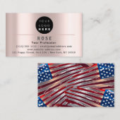 ロゴ割引ロゴ感謝していバラ米国国旗 予約カード (正面/裏面)