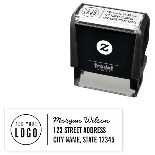ロゴ区切り文字はっきりしたの名前アドレスの追加 セルフインキングスタンプ (インサイチュ)