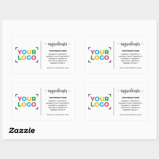 ロゴ原料シンプル製品ラベルの追加 長方形シール (シート)