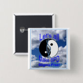 ロゴ及び空のデザインボタン 缶バッジ (正面&裏面)