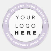 ロゴ名くもの巣ありがとうショッピングSilver Violet Cl ラウンドシール (正面)