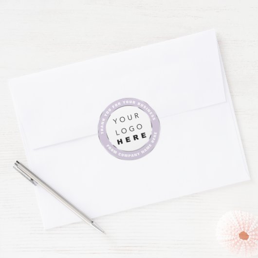 ロゴ名くもの巣ありがとうショッピングSilver Violet Cl ラウンドシール (封筒)