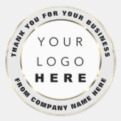 ロゴ名くもの巣ありがとう金ゴールドグレー ラウンドシール (正面)