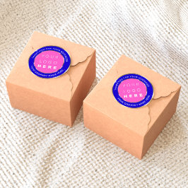 ロゴ名くもの巣ありがとう金ゴールドピンク王室のブルー ラウンドシール