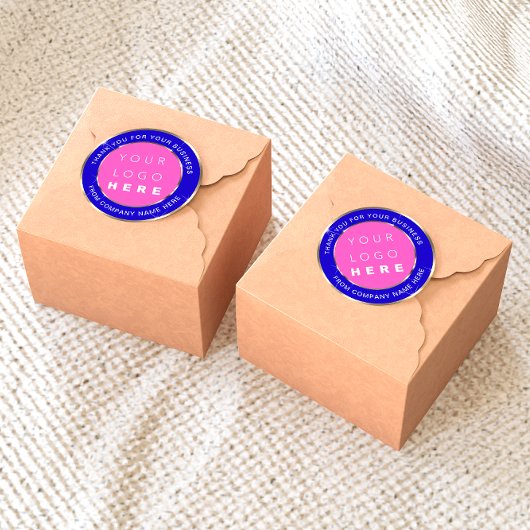 ロゴ名くもの巣ありがとう金ゴールドピンク王室のブルー ラウンドシール