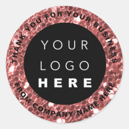 ロゴ名くもの巣サンキューバラスパークショップグリッター ラウンドシール