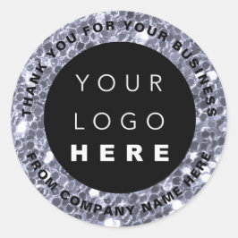 ロゴ名くもの巣サンキューブルースパークショップグリッター ラウンドシール