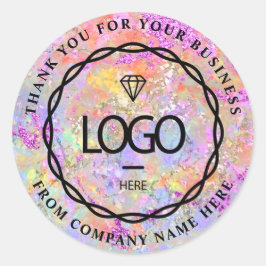 ロゴ名くもの巣感謝してい自筆証書ピンク店 ラウンドシール