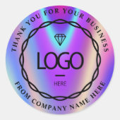 ロゴ名くもの巣感謝していBusiness Holographic ラウンドシール (正面)