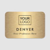 ロゴ名とタイトルのゴールデングラデーションの追加 名札 (正面)