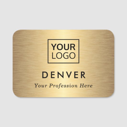 ロゴ名とタイトルのゴールデングラデーションの追加 名札 (正面)