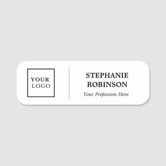 ロゴ名のタイトルのカスタム 名札 (正面)