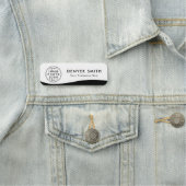 ロゴ名のタイトル黒波白モダン 名札 (インサイチュ)